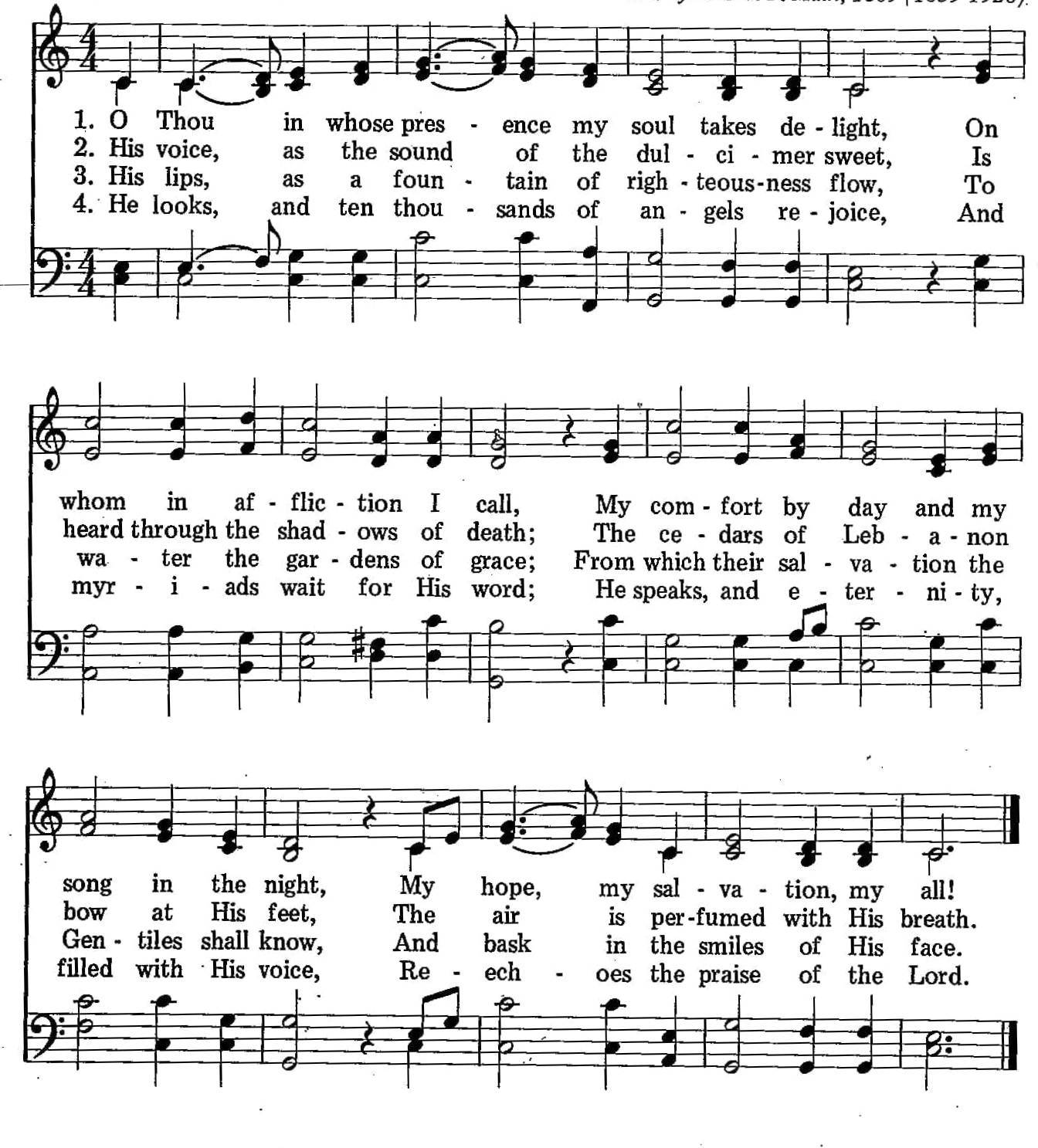 036 – O Thou in Whose Presence sheet music